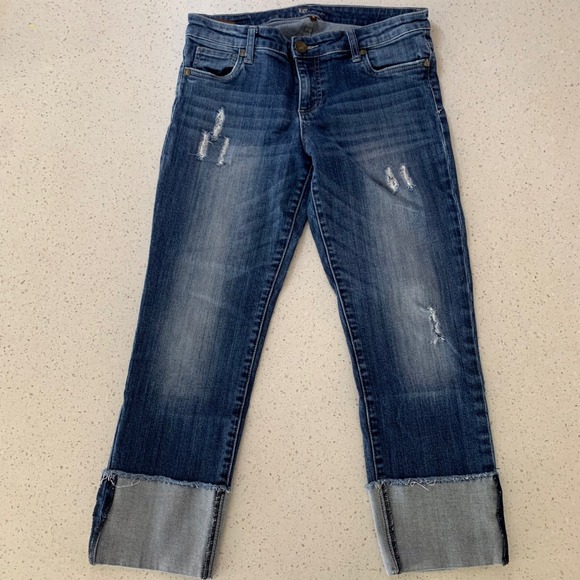 Kut from the Kloth Denim - KUT from the Kloth Catherine Boyfriend Distressed Jeans‎ Medium Wash Size 8